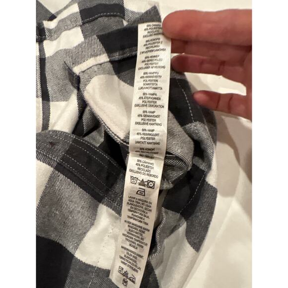 Patagonia Farriers Work Shirt Mens Sz Medium Buffalo Plaid Hemp Blend Button Up - Picture 7 of 10